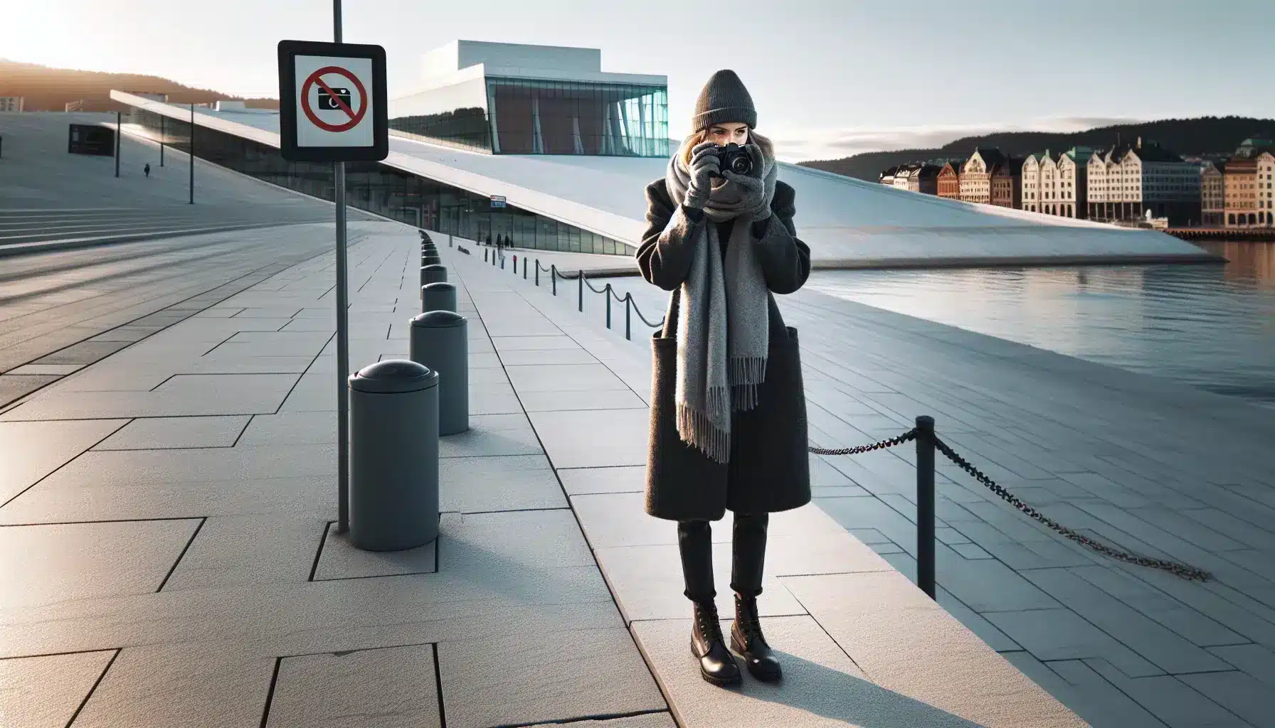 Hovedregelen i norge er enkel: byggverk kan fotograferes fritt n&aring;r de avbildes fra et offentlig sted (for eksempel fortau, torg, park eller vei) &ndash; illustrasjon